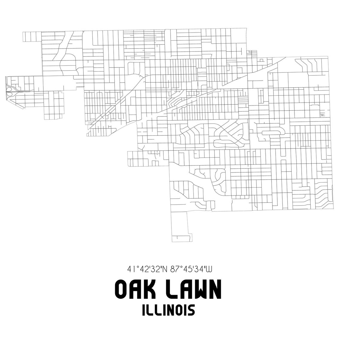 Oak Lawn street map