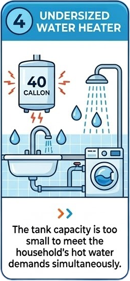 Illustration of Undersized Water Heater