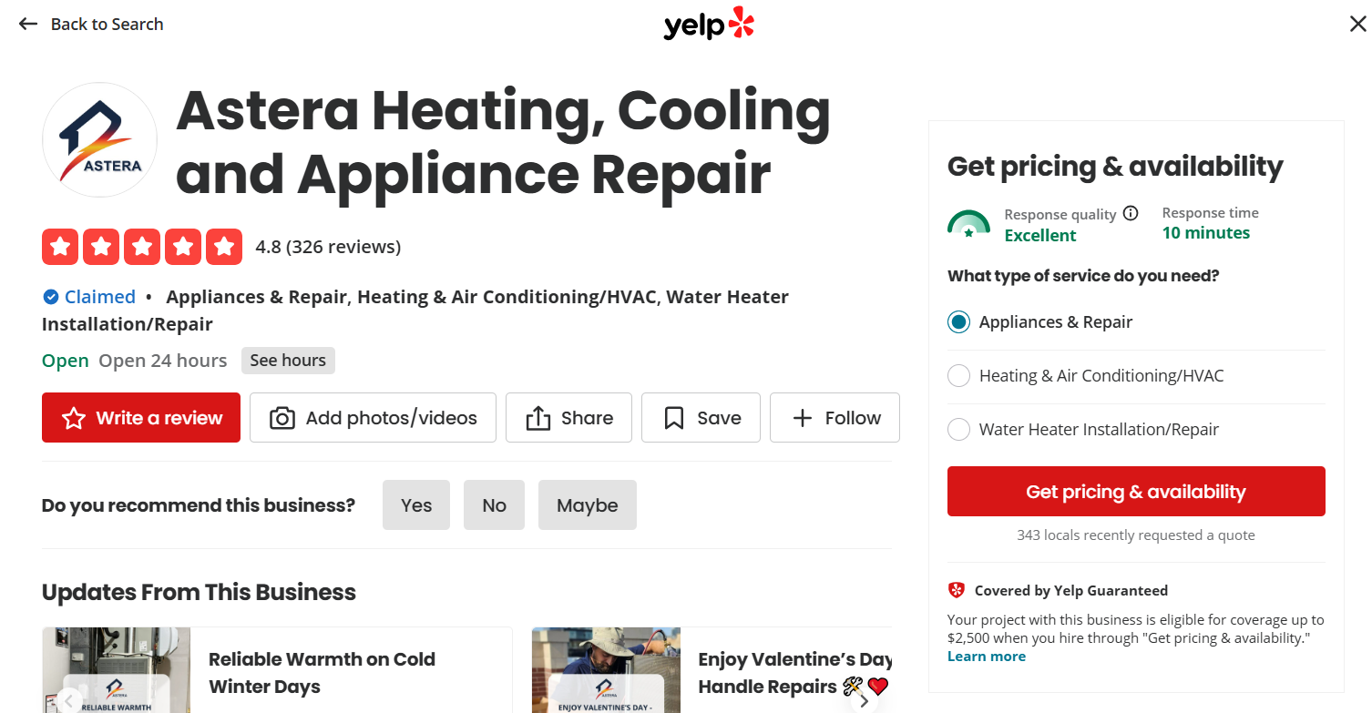 Astera Heating & Cooling